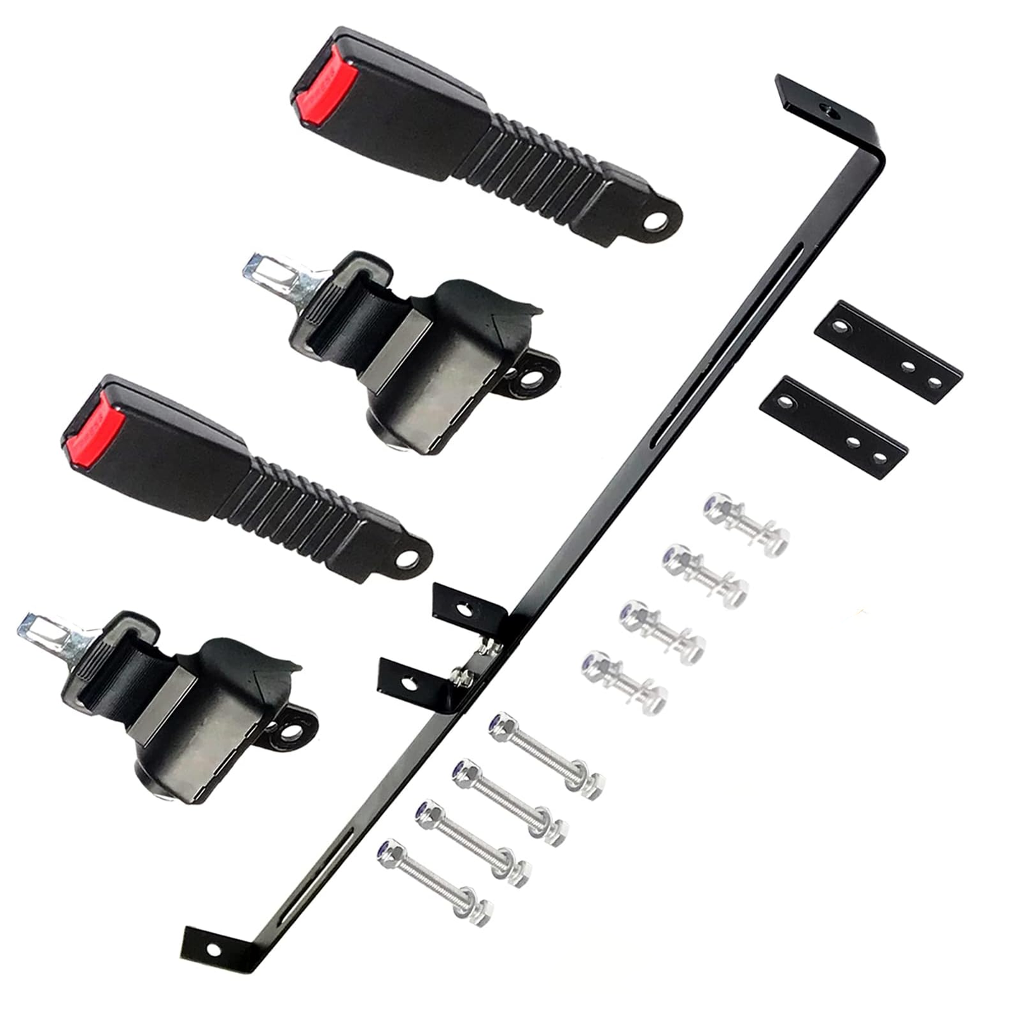 Ceinture de sécurité rétractable 42 pouces avec support pour voiturettes de golf Yamaha EZ-GO TXT RXV, Club Car DS EV Star et la plupart des autres modèles.