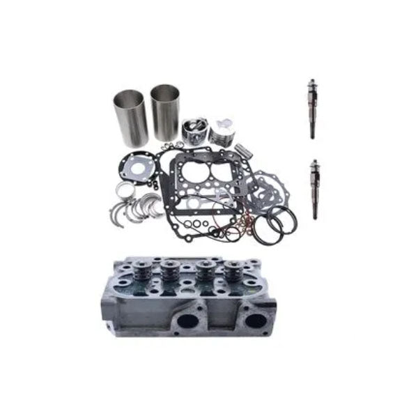 Standard Overhaul Rebuild Kit & Complete Cylinder Head & Glow Plug for Kubota Engine Z482