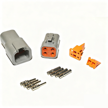 Deutsch DT 4 Pin Connector Kit With 14 AWG/GA Solid Contacts - KUDUPARTS