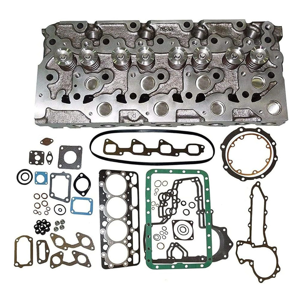 Complete Cylinder Head + Full Gasket Kit 16429-0304 164290304 Compatible with Kubota V2203 Engine Bobcat 763 773 753 7753 S175 337 331 334 B300 S185 S150 S160 5600 - KUDUPARTS