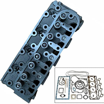 Complete Cylinder Head Assy+Full Gasket Kit Compatible with Kubota V1505T/B3200HSD - KUDUPARTS