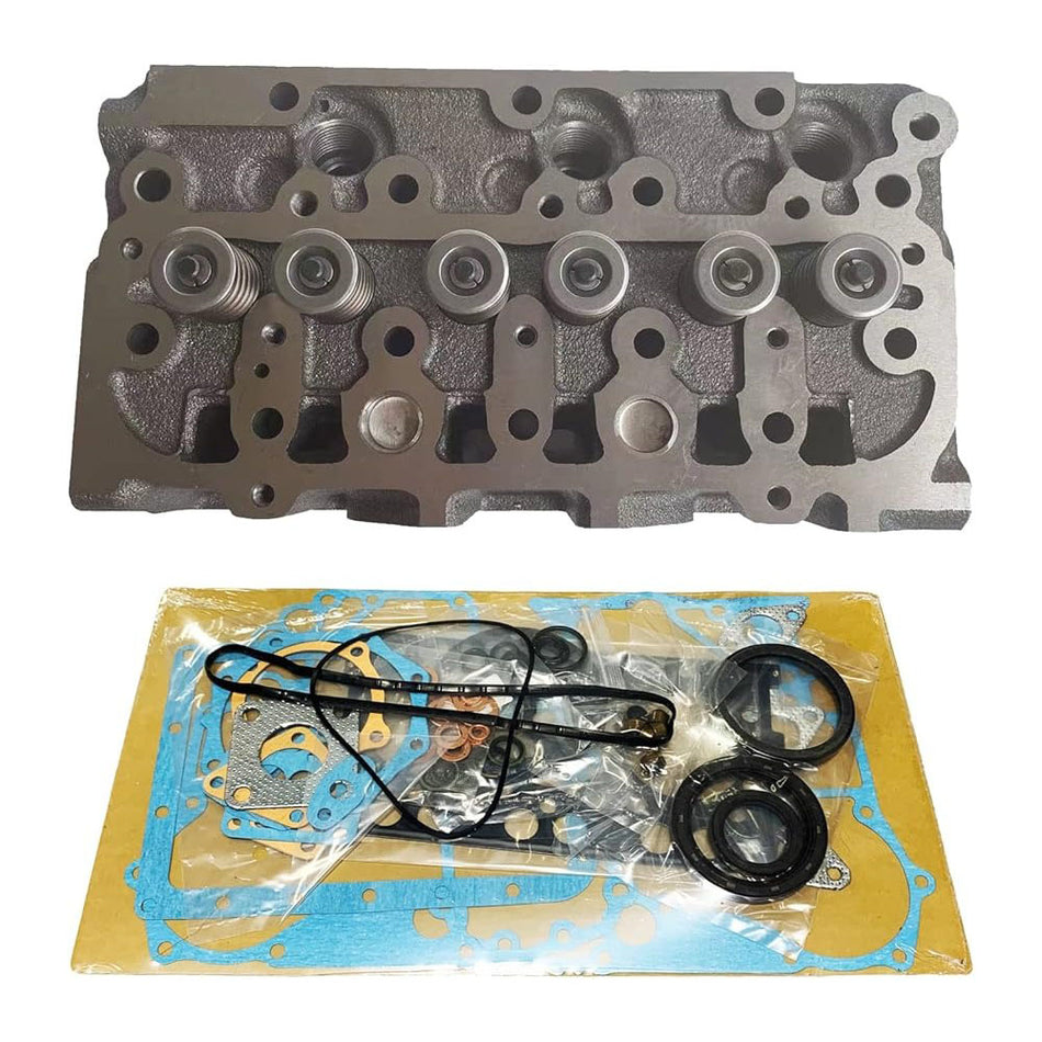 Complete D782 Cylinder Head Assembly & Full Head Gasket Set Compatible with Kubota D782 Engine ZD21 ZD221 ZD321 Zero Turn Mower - KUDUPARTS