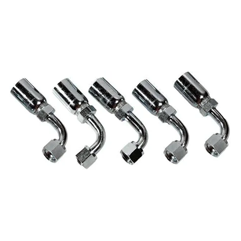 Raccord de tuyau hydraulique 5 pièces avec filetage femelle JIC 3/8" 90 degrés 06U-666 pour Parker