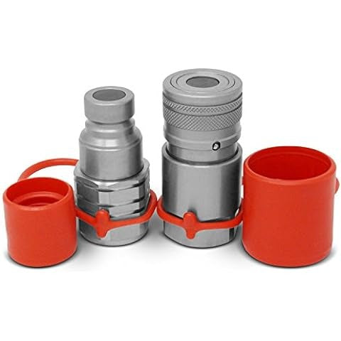 5/8" SAE Flat Face Hydraulic Quick Connect Coupler Set for Bobcat Skid Steer Loader 463 553 773 753 763 853 7753 - KUDUPARTS