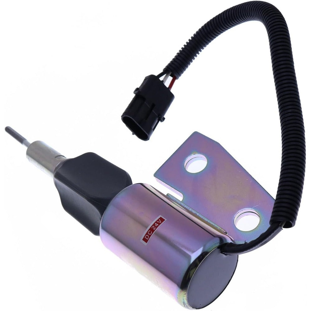 24V Shutoff Solenoid 6732-82-9110 for Komatsu Excavator PC150LC-6 PC150LC-6K PC150-6 - KUDUPARTS