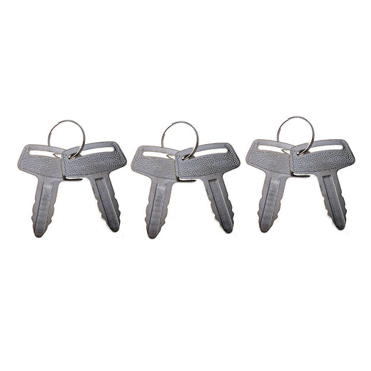 6 Pcs Ignition Keys RC101-53630 for Kubota K008 K008-3 KH101 KH151 KH170 Excavator - KUDUPARTS
