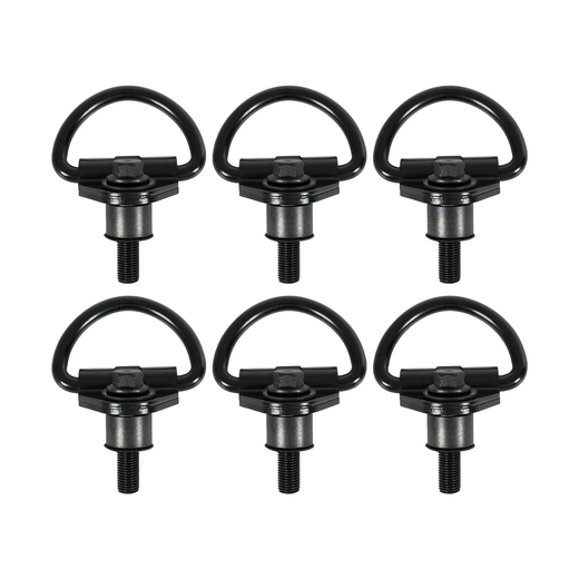 6 Pieces Black Steel Rear Cargo D-Hook BK21V550A74AD V550A74-AD for Ford Transit 150 250 350 350 015-2024 - KUDUPARTS