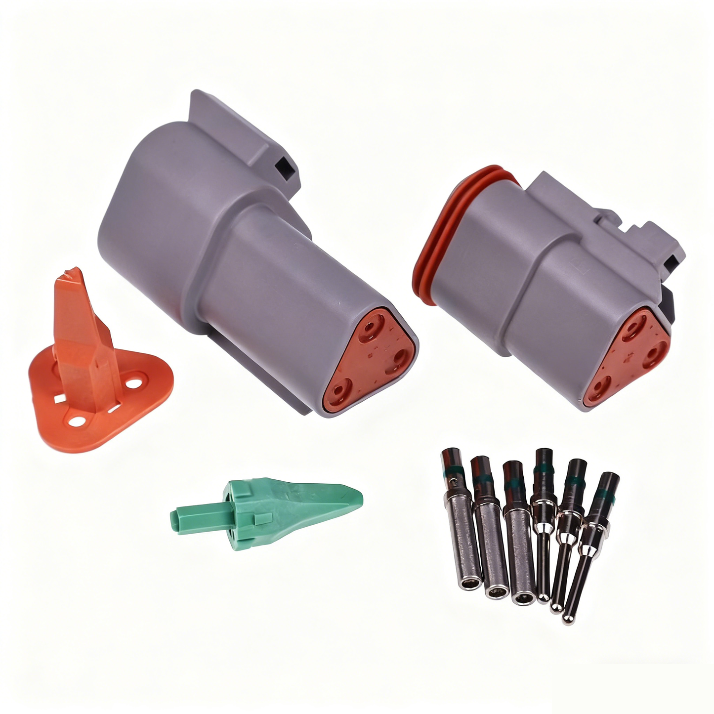Kit de connecteurs gris Deutsch DT à 3 broches avec contacts solides 14 AWG