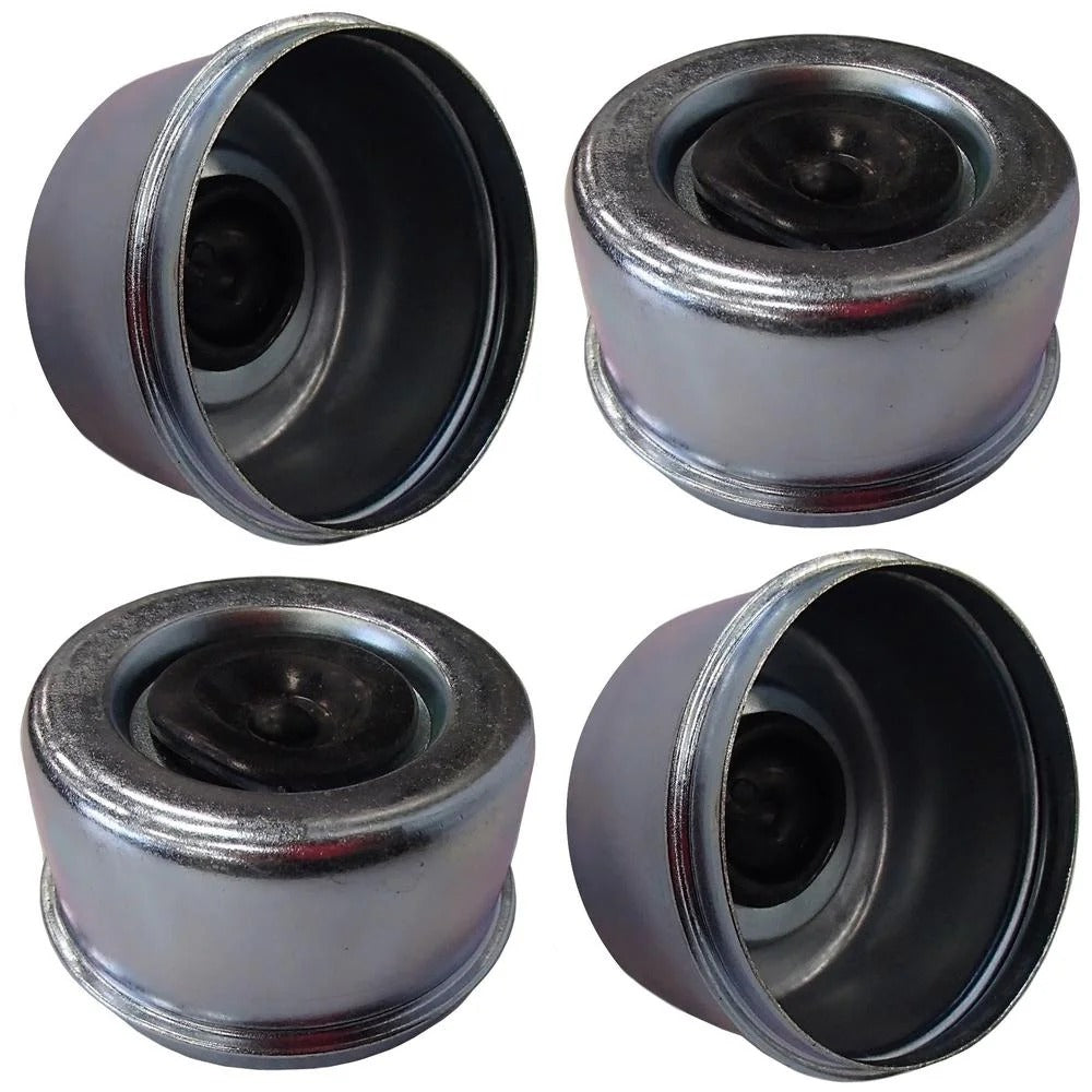OD 2.72" 4 Pcs Grease Cap With Rubber Plug 21-43-1 for Trailer Axles E-Z Lube Spindle - KUDUPARTS
