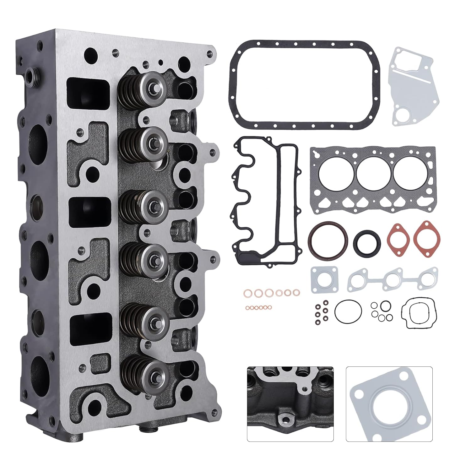 Complete Diesel Cylinder Head Valves + Full Gasket Set for Isuzu 3LD1 Engine Cylinder Head with Full Gasket Kit - KUDUPARTS