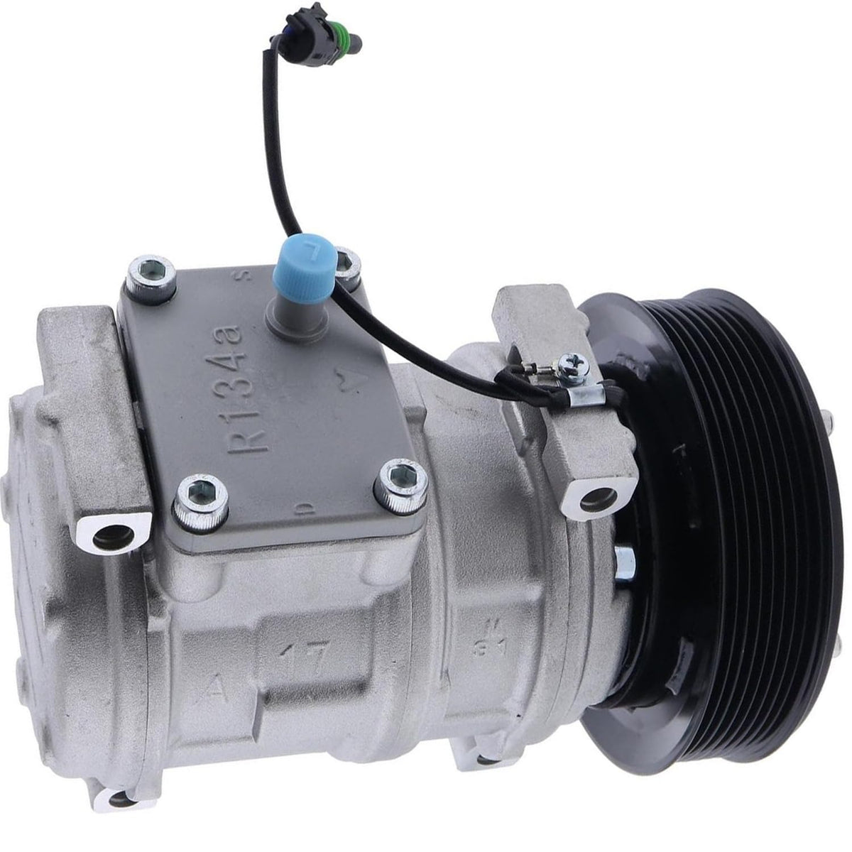 10PA17C A/C Compressor RE46609 for John Deere Engine 4045 6068 Tractor 5210 5520 5725 6403 6603 7630 7930 5520N 6100D 8100T 8400T Type-2 - KUDUPARTS