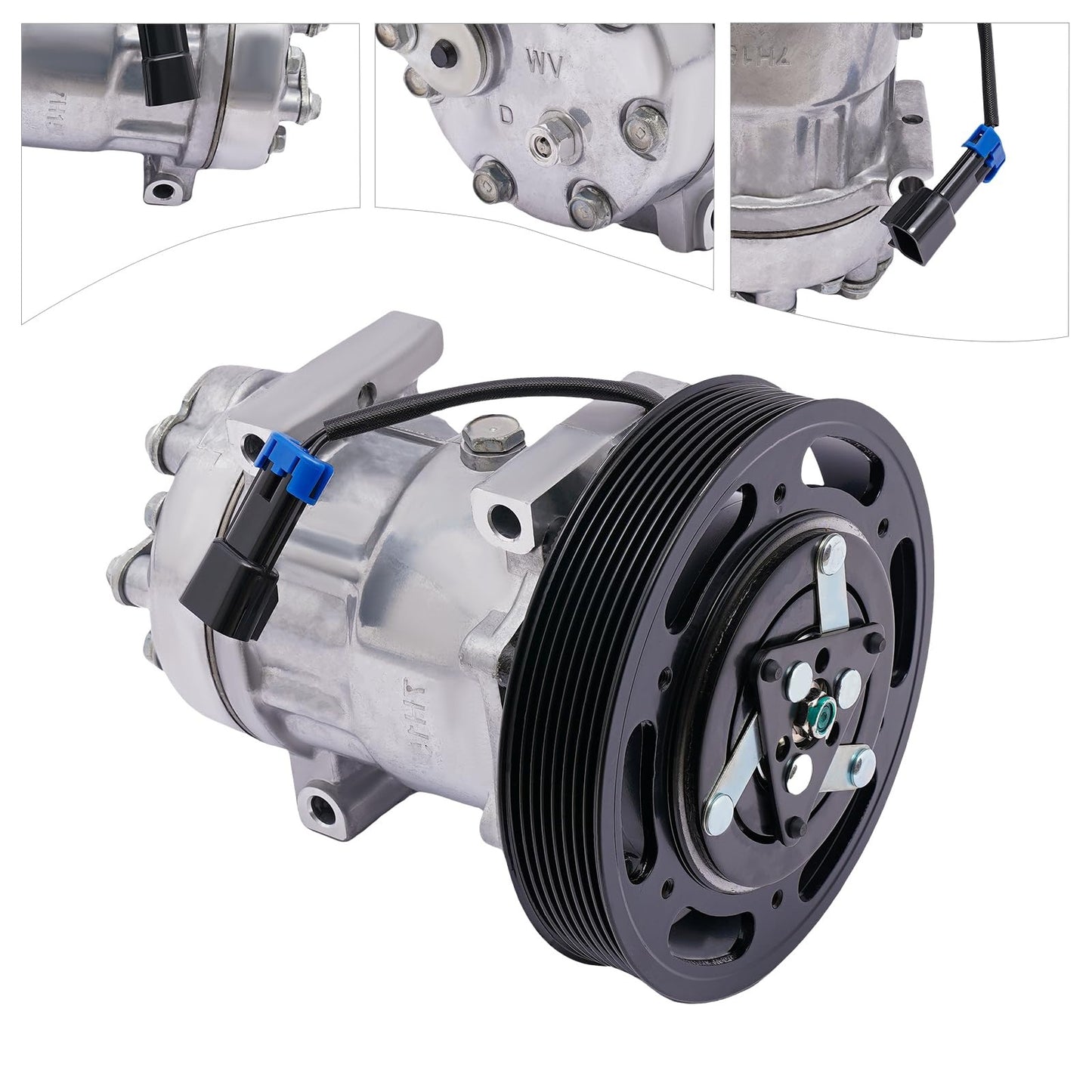 Compresseur de climatisation 7H15 4493 avec embrayage PV8 pour camion Volvo VHD VNL VNM VNX