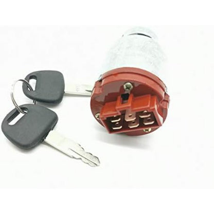 Ignition Switch W/ 2 Keys 4477373 AT154992 4250350 Fit For Hitachi EX-1 EX-2 EX-3 EX-5 EX-6 Compatible with John Deere 75C 80C 2054 450DLC - KUDUPARTS