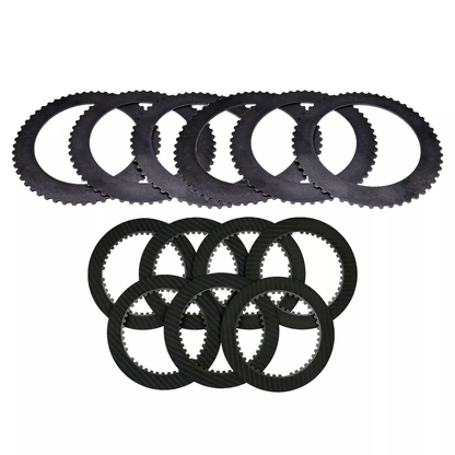 Juego de 7 placas de fricción y contraplacas D70672 y 6 D50083 para lanzaderas de potencia CASE 350, 480C, 580C, 584C, 585C y 586C