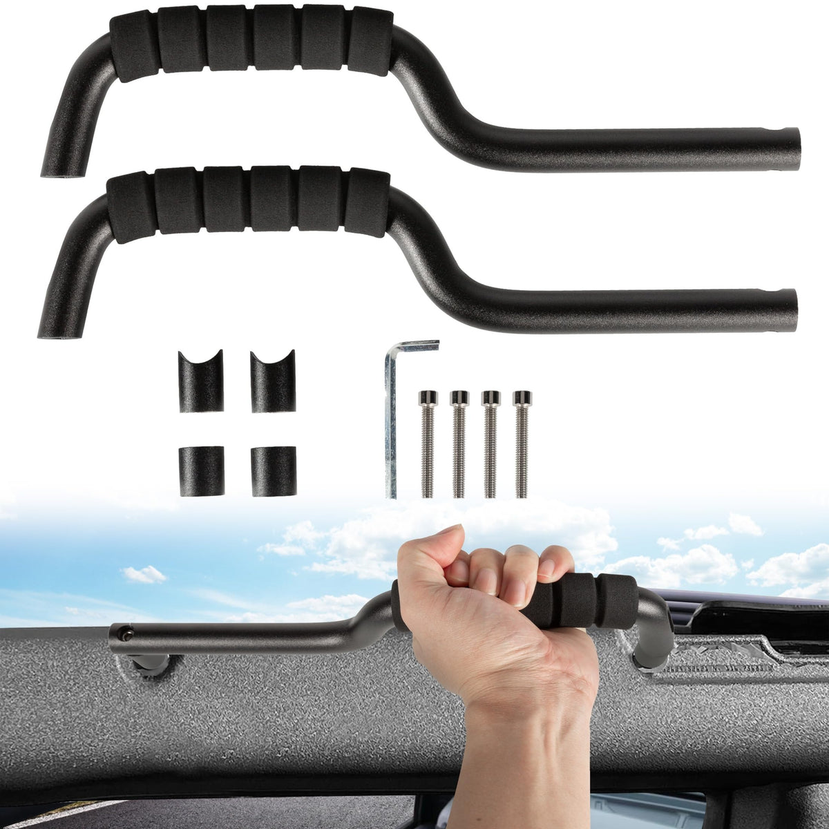 Front Roll Bar Grab Handle for Ford Bronco Sport 2021-2022 - KUDUPARTS