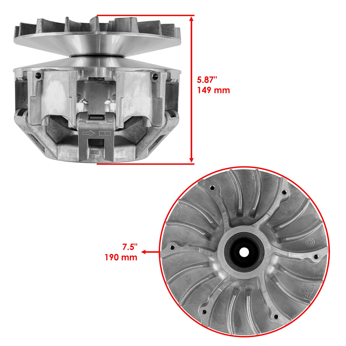 Primary Drive Clutch 420280608 420280597 420280727 Compatible with Can-Am Defender HD10 2018-2024 Commander 1000R 2021-2024 Maverick Sport 1000R 2019-2023 Maverick Trail 1000 2018-2023 - KUDUPARTS