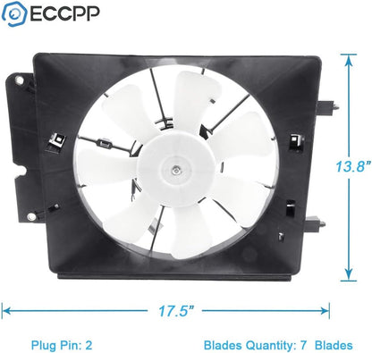Replacement Radiator Condenser Cooling Fan Assembly for 2003-2006 Honda CR-V & Element 2.4L