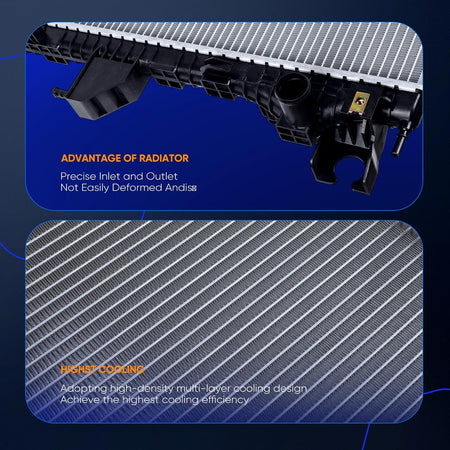 Aluminum Engine Radiator Assembly Compatible with 2019-2023 Ford Ranger - Replaces 13804, CU13804, RAD13804 - KUDUPARTS