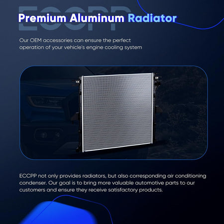Aluminum Engine Radiator Assembly Compatible with 2019-2023 Ford Ranger - Replaces 13804, CU13804, RAD13804 - KUDUPARTS