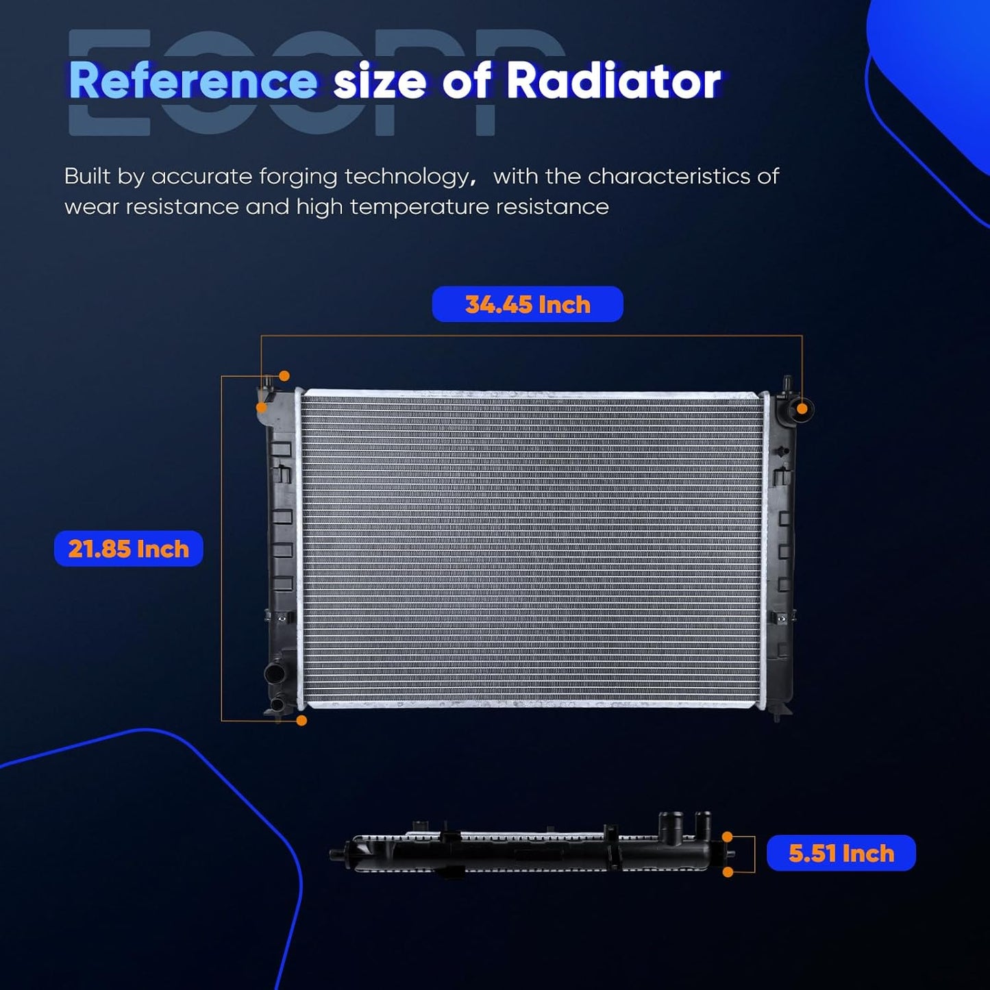 2768 Aluminum Radiator for 2002-2006 for Mazda for MPV 3.0L Automatic Transmission Automotive Replacement Engine Radiators Replace# AJ5115200B, MA3010197 Car Parts