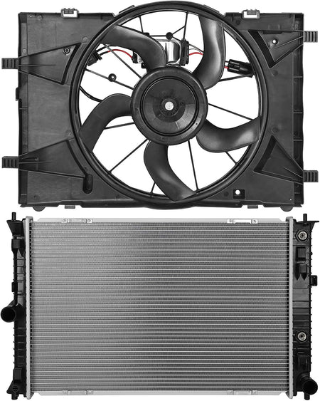 621-445 Cooling Fan 13187 Radiator Replacement for 2010-2012 for Ford Fusion 2.5L 2011-2012 for Lincoln MKZ 2.5L 2010-2011 for Mercury Milan 2.5L - KUDUPARTS