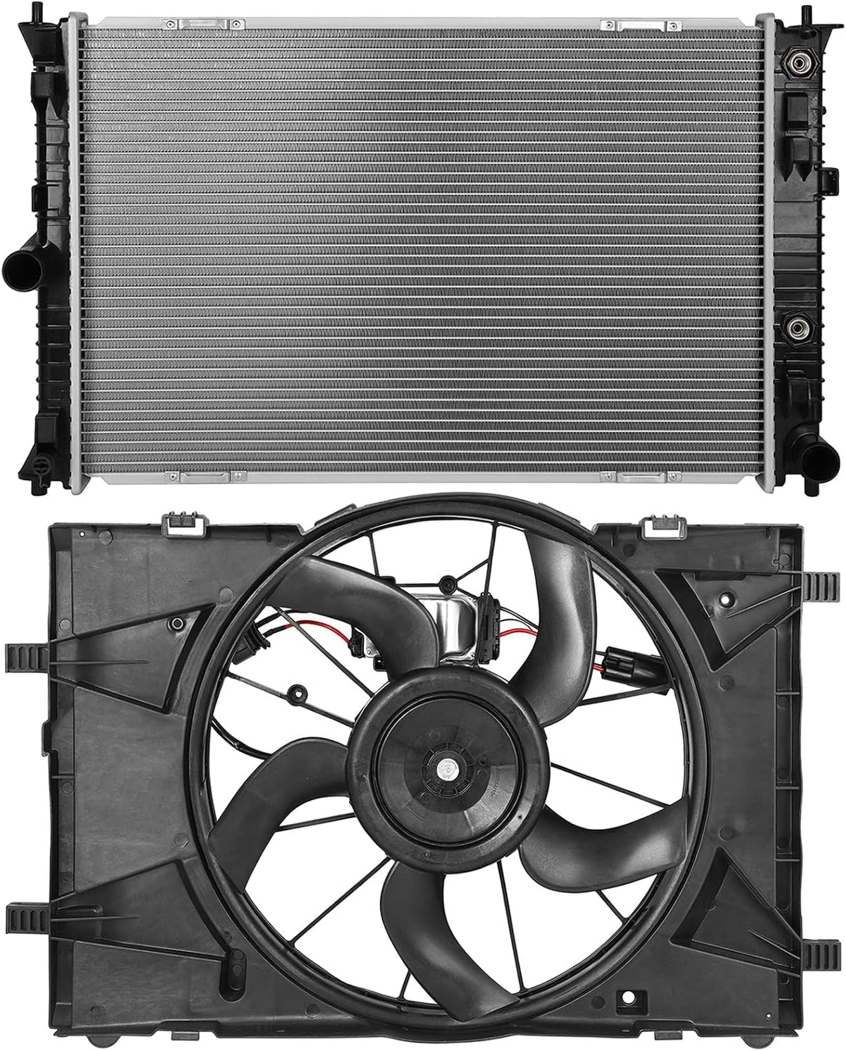 621-445 Cooling Fan 13187 Radiator Replacement for 2010-2012 for Ford Fusion 2.5L 2011-2012 for Lincoln MKZ 2.5L 2010-2011 for Mercury Milan 2.5L - KUDUPARTS