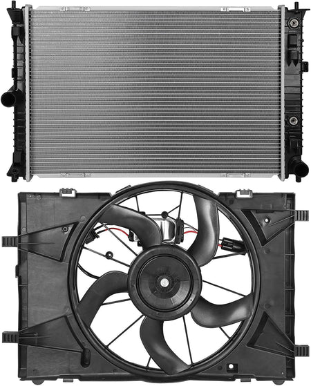 621-445 Cooling Fan 13187 Radiator Replacement for 2010-2012 for Ford Fusion 2.5L 2011-2012 for Lincoln MKZ 2.5L 2010-2011 for Mercury Milan 2.5L - KUDUPARTS