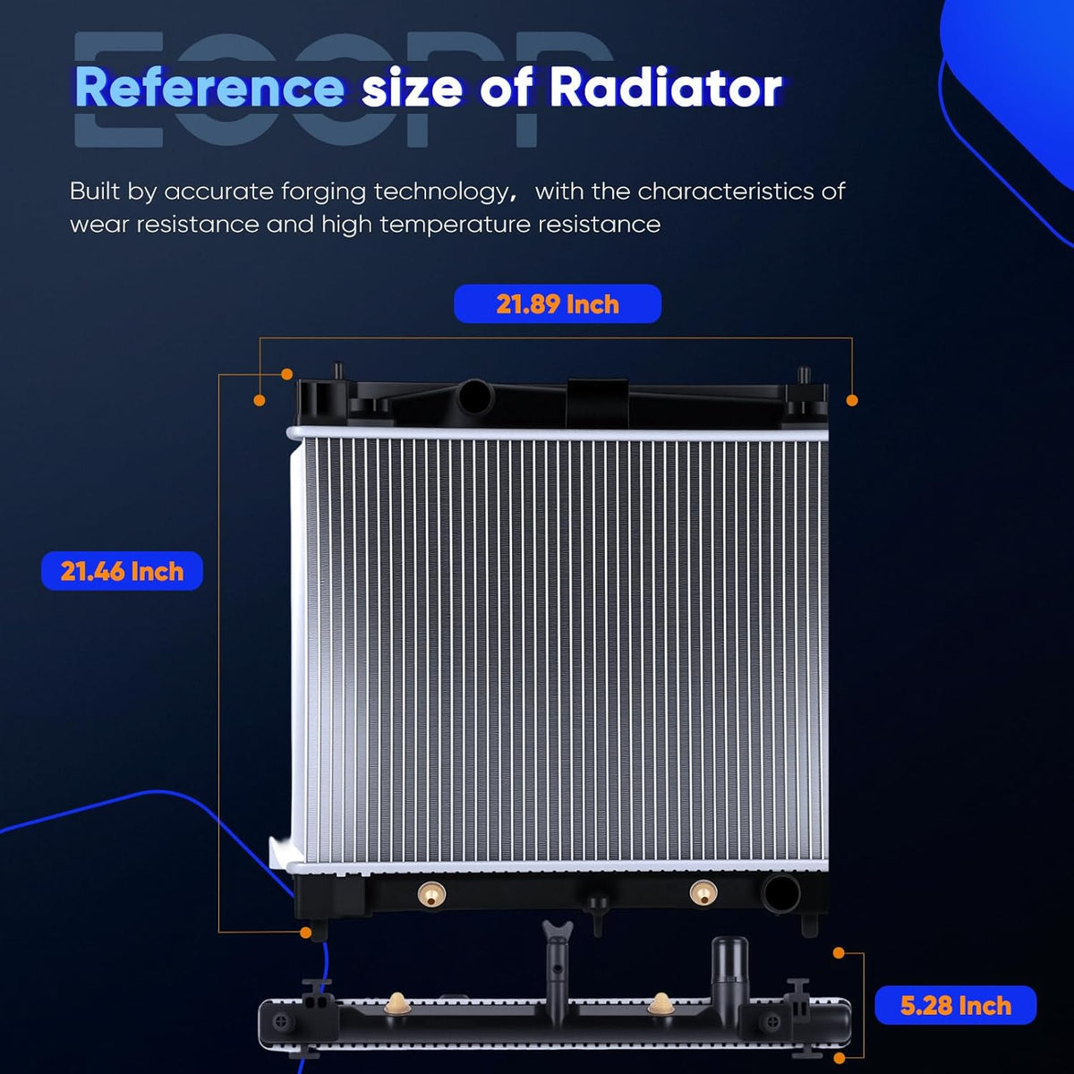 2890 Engine Coolant Radiator Compatible with Scion xD 1.8L 2008-2014 & Toyota Yaris 1.5L 2007-2019 - KUDUPARTS