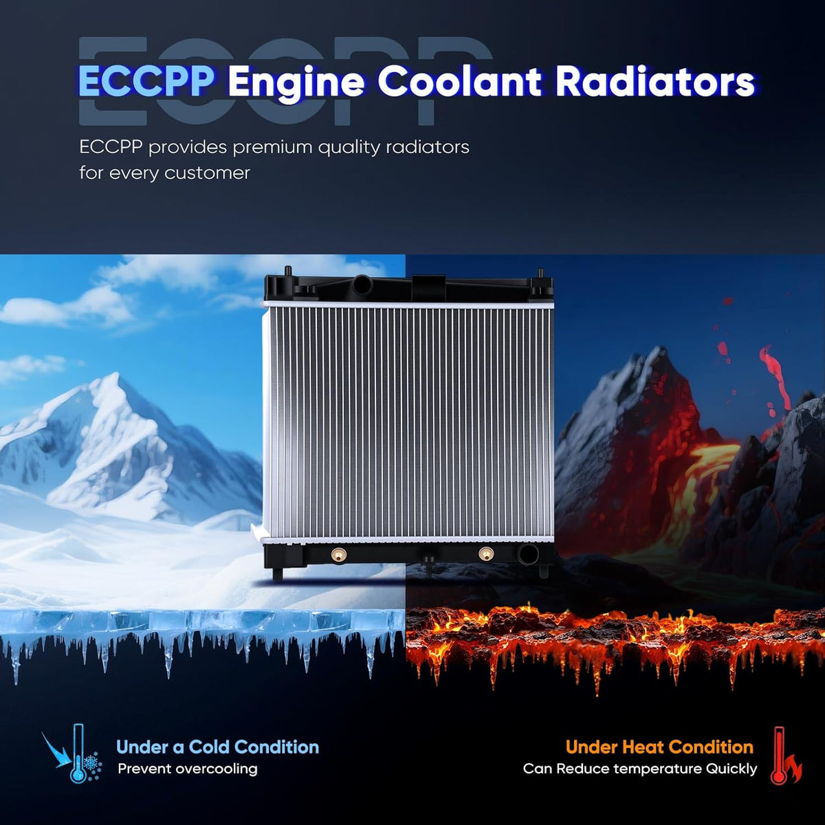 2890 Engine Coolant Radiator Compatible with Scion xD 1.8L 2008-2014 & Toyota Yaris 1.5L 2007-2019 - KUDUPARTS