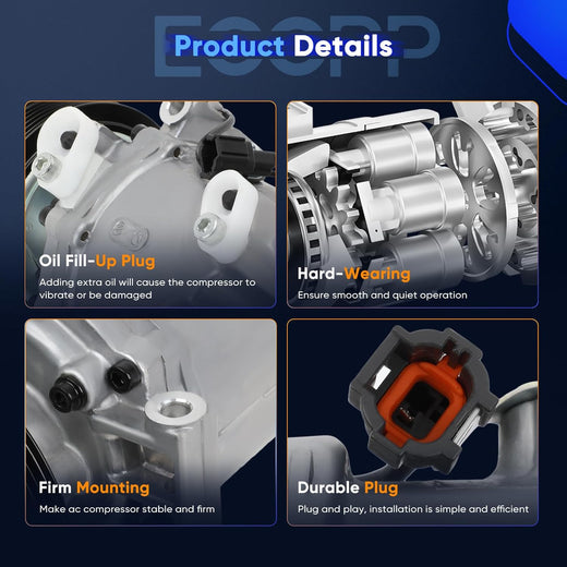 A/C Compressor with Clutch for Nissan Frontier - KUDUPARTS