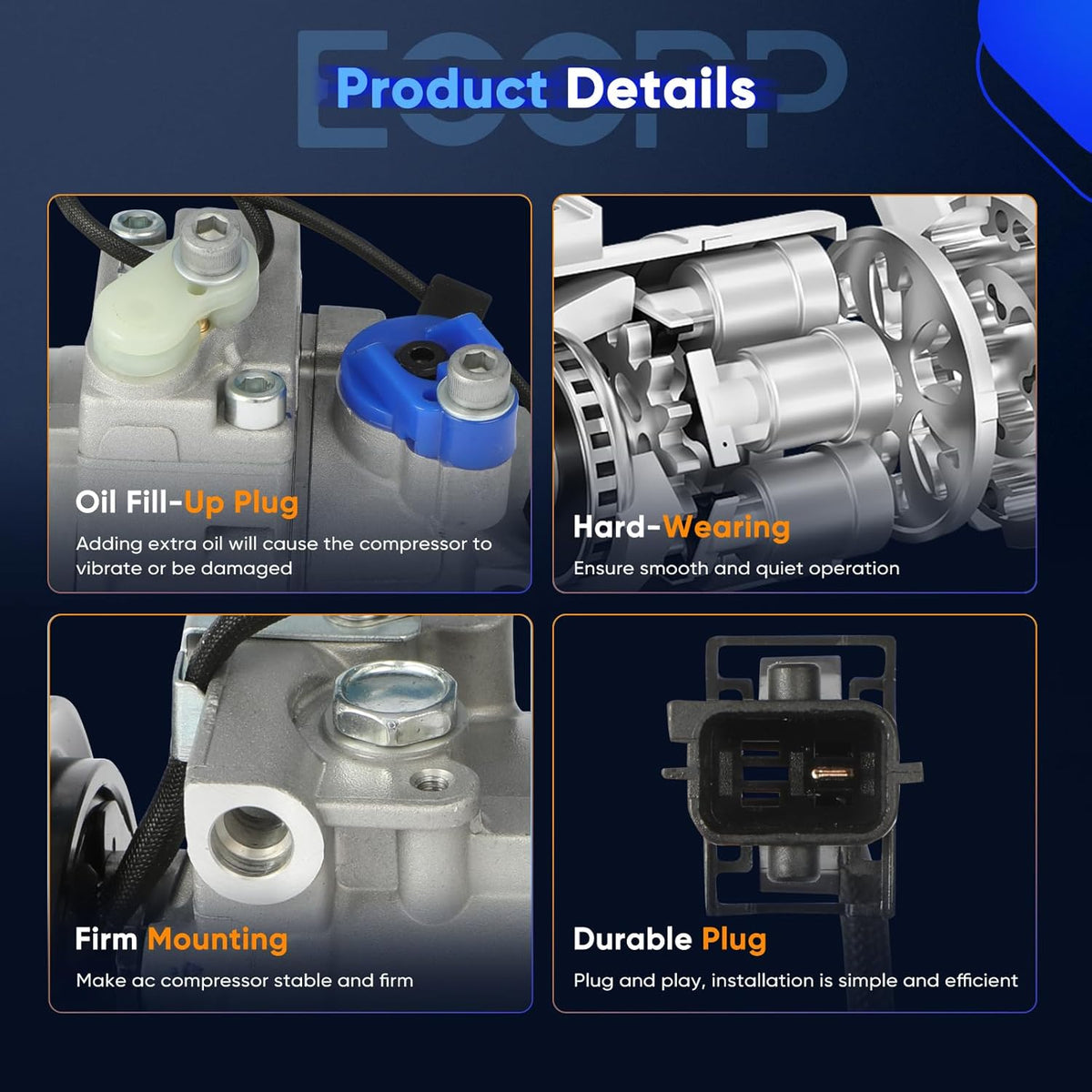 A/C Compressor - Fast Cooling - Compatible with Saab 9-5 2.3L (2003-2009) - KUDUPARTS