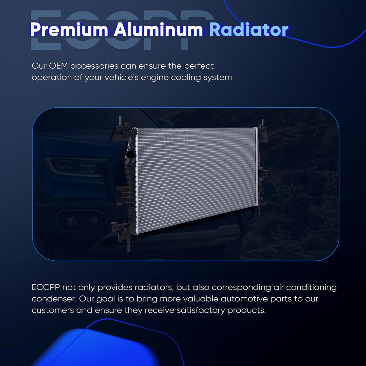 Aluminum Radiator for 2012-2018 Ford Focus 2.0L - Replaces DPI13219, CU13219, CV6Z8005A, FO3010301