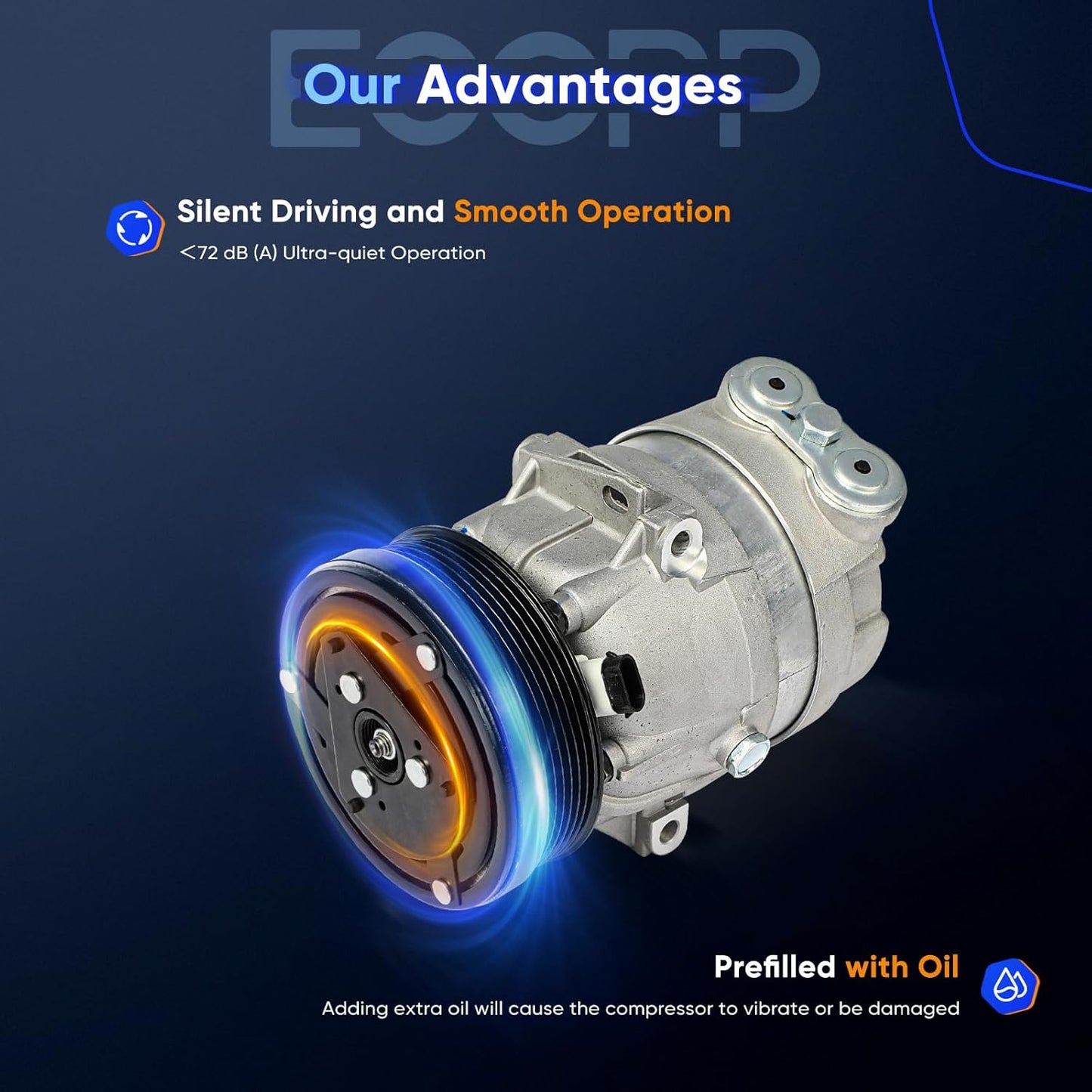 Fast Cooling AC Compressor for Chevrolet Prizm 1.8L 1998-2002