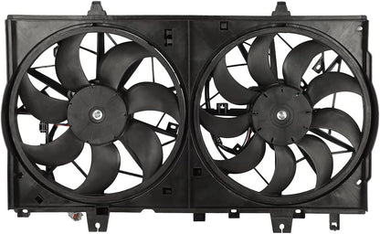 620472 Dual Radiator & Condenser Fan Replacement - Compatible with 2017-2018 Nissan Rogue 2.0L, 2014-2018 Rogue 2.5L, 2015-2017 X-Trail 2.5L