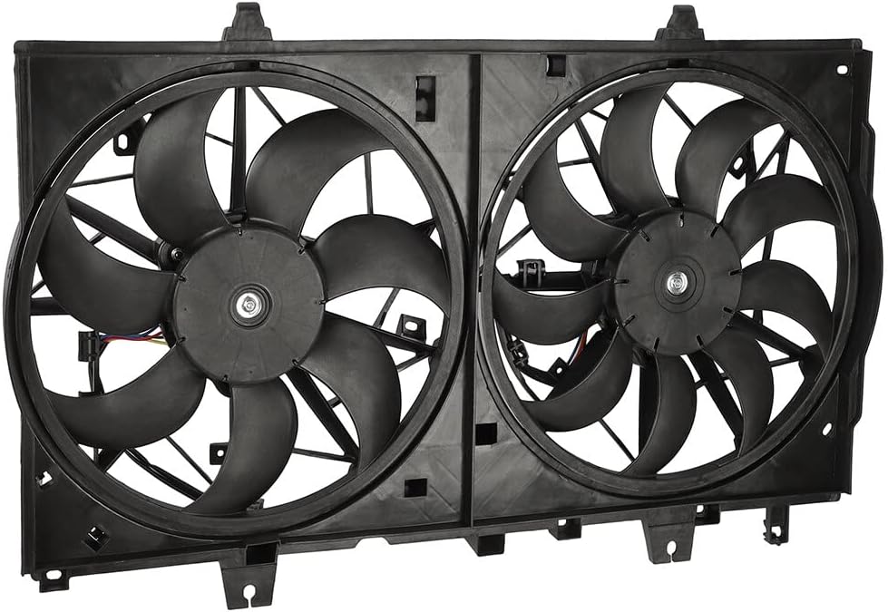 620472 Dual Radiator & Condenser Fan Replacement - Compatible with 2017-2018 Nissan Rogue 2.0L, 2014-2018 Rogue 2.5L, 2015-2017 X-Trail 2.5L