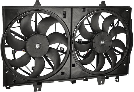 620472 Dual Radiator & Condenser Fan Replacement - Compatible with 2017-2018 Nissan Rogue 2.0L, 2014-2018 Rogue 2.5L, 2015-2017 X-Trail 2.5L - KUDUPARTS