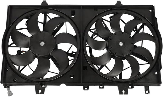 620472 Dual Radiator & Condenser Fan Replacement - Compatible with 2017-2018 Nissan Rogue 2.0L, 2014-2018 Rogue 2.5L, 2015-2017 X-Trail 2.5L - KUDUPARTS