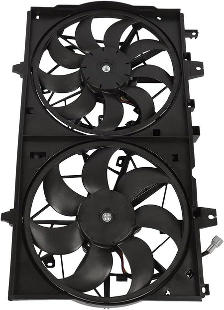 620472 Dual Radiator & Condenser Fan Replacement - Compatible with 2017-2018 Nissan Rogue 2.0L, 2014-2018 Rogue 2.5L, 2015-2017 X-Trail 2.5L - KUDUPARTS