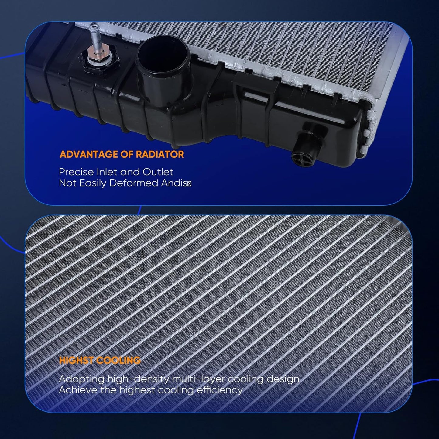 1725 Radiator for 1995-1996 for Ford for F-250 7.3L 1997 for Ford for F-250 HD 7.3L 1995-1997 for Ford for F-350 7.3L Automotive Replacement Engine Radiators