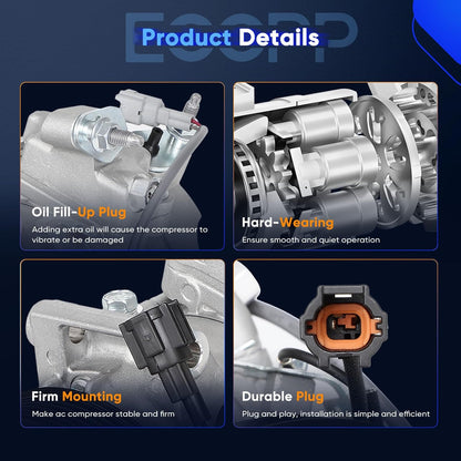 A/C Compressor with Clutch Fast Cooling 2008-2010 Fit for INFINITI EX35 G35 M35 3.5L AC Compressor