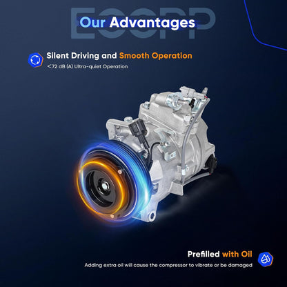 A/C Compressor with Clutch Fast Cooling 2008-2010 Fit for INFINITI EX35 G35 M35 3.5L AC Compressor