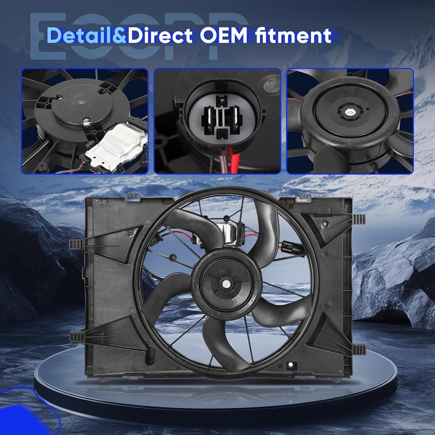 Radiator Fan for 2010-2012 Ford Fusion S & SE Sedan - Replaces OEM 622430, 76258