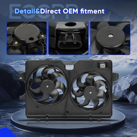 621800 Cooling Fan Assembly Compatible with 2008-2012 Ford Escape & 2008-2011 Mercury Mariner - KUDUPARTS