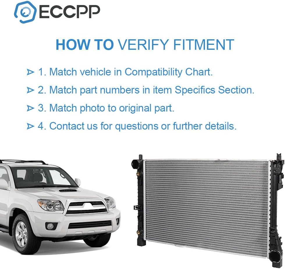 Radiator Compatible with Mercedes-Benz C230 1.8L (2003-2005), C230 2.3L (2002), C230 2.5L (2006-2009), C240 2.6L (2001-2005)