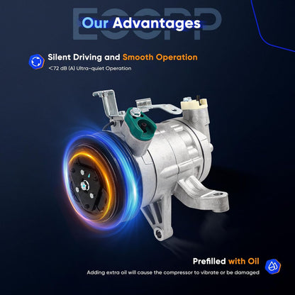 A/C Compressor with Clutch – Compatible with Subaru Impreza 2.0L (2012-2016) & Forester 2.0L (2014-2018)
