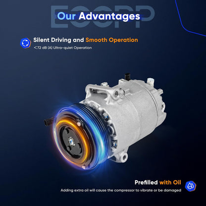 AC Compressor with Clutch – Fits Chevrolet Cruze 1.4L (2012-2016) & Cruze Limited 1.4L (2016) – Rapid Cooling
