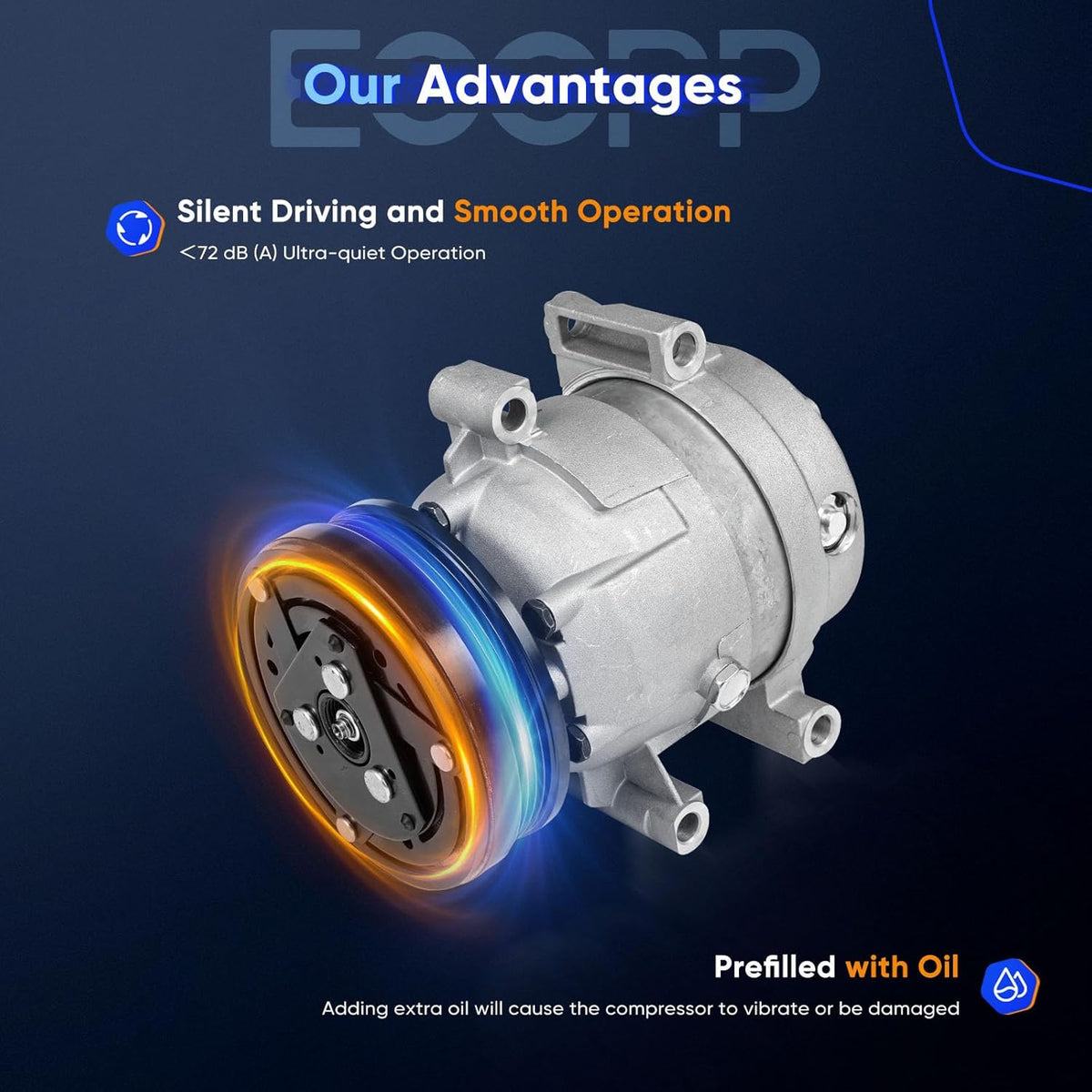 AC Compressor with Clutch – Compatible with Chevrolet Corvette 5.7L (1997-2004) - KUDUPARTS