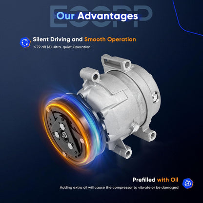 AC Compressor with Clutch – Compatible with Chevrolet Corvette 5.7L (1997-2004)