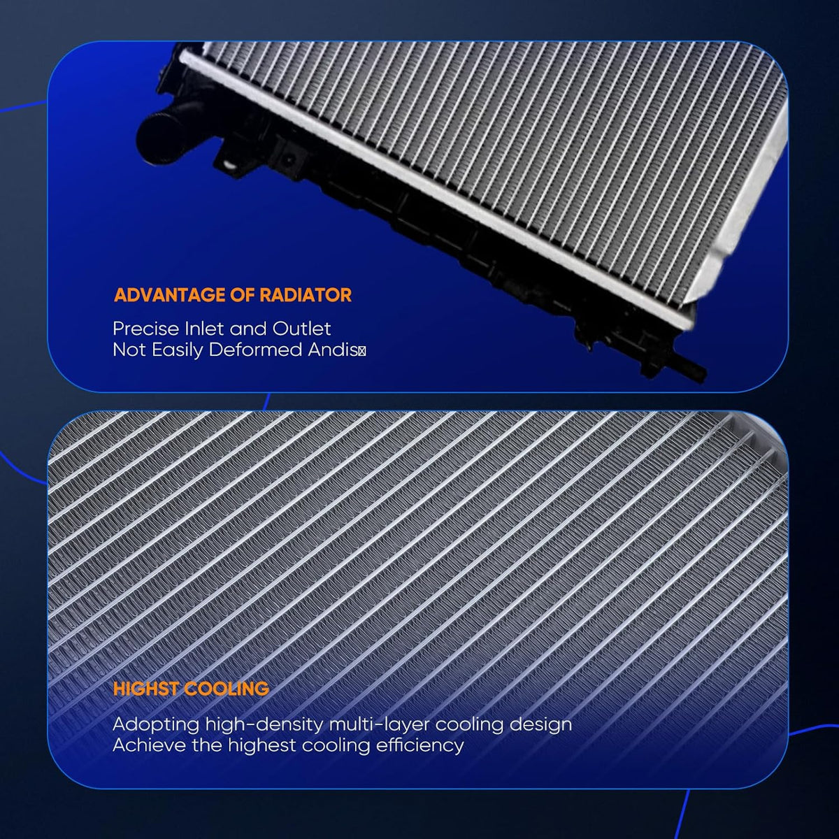 Radiator Compatible with 2005-2007 Chrysler Town & Country 3.3L/3.8L, Dodge Caravan 3.3L, Chrysler Voyager 3.3L - KUDUPARTS