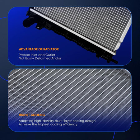 Radiator Compatible with 2005-2007 Chrysler Town & Country 3.3L/3.8L, Dodge Caravan 3.3L, Chrysler Voyager 3.3L - KUDUPARTS